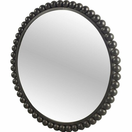 PALACEDESIGNS 43 in. Round Black Metal Ball Frame Wall Mirror PA3094447